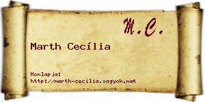 Marth Cecília névjegykártya